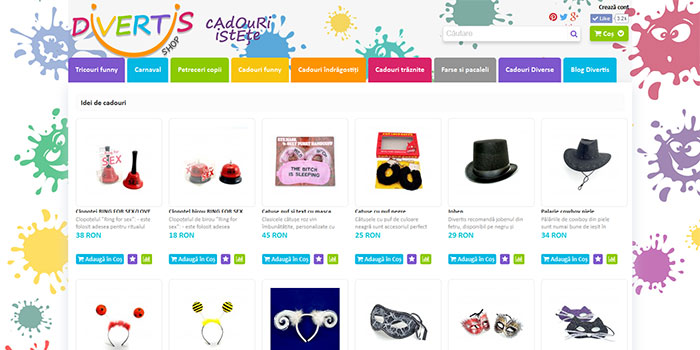 Divertis Shop - ecommerce website for Divertis Shop